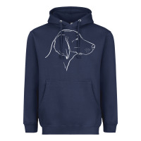 Navy weimaraner t  shirt weimaraner dog line art Heavyweight Hoodie - linhVisuals