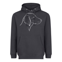 Smoke weimaraner t  shirt weimaraner dog line art Heavyweight Hoodie - linhVisuals