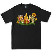 Black Mom gnome sunflower Premium Tee - CowGirlArtShop