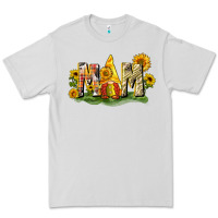 Dove Grey Mom gnome sunflower Premium Tee - CowGirlArtShop