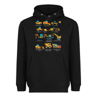 Black construction excavator vehicle boys builder heavy equipment t shirt Heavyweight Hoodie - linhVisuals