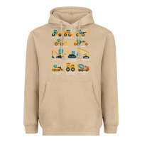 Mushroom construction excavator vehicle boys builder heavy equipment t shirt Heavyweight Hoodie - linhVisuals