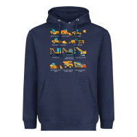 Navy construction excavator vehicle boys builder heavy equipment t shirt Heavyweight Hoodie - linhVisuals