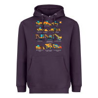 Plum construction excavator vehicle boys builder heavy equipment t shirt Heavyweight Hoodie - linhVisuals