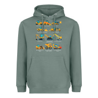 Sage construction excavator vehicle boys builder heavy equipment t shirt Heavyweight Hoodie - linhVisuals