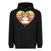 Cute Hamster Design Retro Heart Shape Vintage T Shirt Heavyweight Hoodie | Teevron