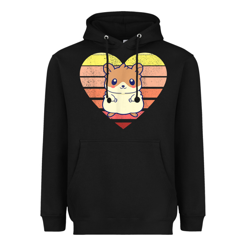 Cute Hamster Design Retro Heart Shape Vintage T Shirt Heavyweight Hoodie by linhVisuals | Teevron