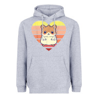 Heather Grey cute hamster design retro heart shape vintage t shirt Heavyweight Hoodie - linhVisuals