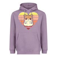 Lavender cute hamster design retro heart shape vintage t shirt Heavyweight Hoodie - linhVisuals