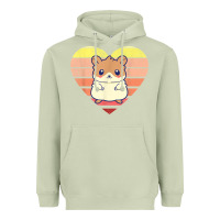 Matcha cute hamster design retro heart shape vintage t shirt Heavyweight Hoodie - linhVisuals