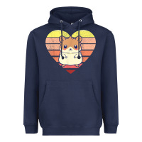 Navy cute hamster design retro heart shape vintage t shirt Heavyweight Hoodie - linhVisuals