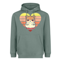 Sage cute hamster design retro heart shape vintage t shirt Heavyweight Hoodie - linhVisuals