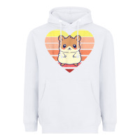 White cute hamster design retro heart shape vintage t shirt Heavyweight Hoodie - linhVisuals