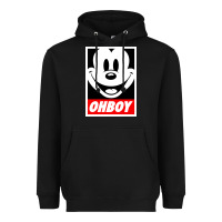 Black ohboy Heavyweight Hoodie - linhVisuals