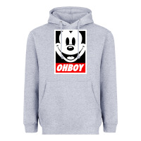 Heather Grey ohboy Heavyweight Hoodie - linhVisuals