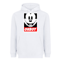 White ohboy Heavyweight Hoodie - linhVisuals