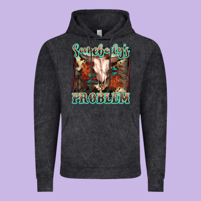 Somebody's Problem Bull Skull Vintage Hoodie Designed By Fadigitalartstudio