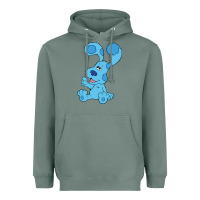 Sage blues clues on red sofa Heavyweight Hoodie - linhVisuals
