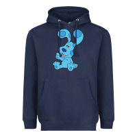 Navy blues clues on red sofa Heavyweight Hoodie - linhVisuals