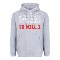 Heather Grey if the stars were to worship so will i Heavyweight Hoodie - linhVisuals