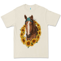 Bone brown horse with gemstone and sunflowers Premium Tee - RanaPortraitStore