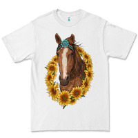 White brown horse with gemstone and sunflowers Premium Tee - RanaPortraitStore