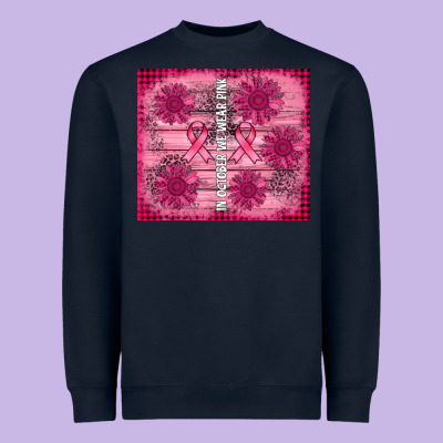 In October We Wear Pink Heavyweight Sweatshirt Designed By Adodesignshop