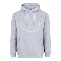 Heather Grey smily Heavyweight Hoodie - linhVisuals