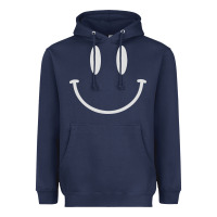 Navy smily Heavyweight Hoodie - linhVisuals