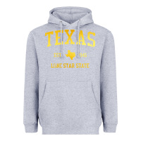 Heather Grey texas Heavyweight Hoodie - linhVisuals