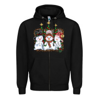 Black christmas snowman Zipper Hoodie - AdoDesignShop