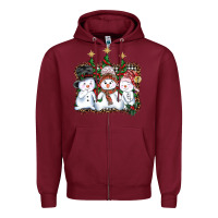 Burgundy christmas snowman Zipper Hoodie - AdoDesignShop