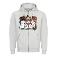 Dove Grey christmas snowman Zipper Hoodie - AdoDesignShop