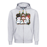 Heather Grey christmas snowman Zipper Hoodie - AdoDesignShop