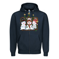 Navy christmas snowman Zipper Hoodie - AdoDesignShop