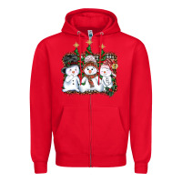 Red christmas snowman Zipper Hoodie - AdoDesignShop