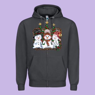 Christmas Snowman Zipper Hoodie Designed By Adodesignshop