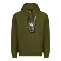 Army Green Donkey  Face Premium Hoodie - LillyAllenDesigns