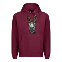 Burgundy Donkey  Face Premium Hoodie - LillyAllenDesigns