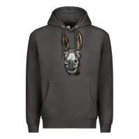 Charcoal Heather Donkey  Face Premium Hoodie - LillyAllenDesigns