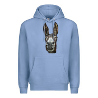 Colony Blue Donkey  Face Premium Hoodie - LillyAllenDesigns