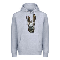 Heather Grey Donkey  Face Premium Hoodie - LillyAllenDesigns