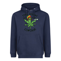 Navy Funny Weed Leaf Heavyweight Hoodie - linhVisuals