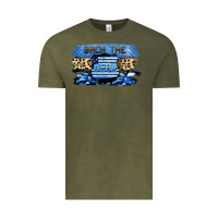 Vintage Olive Back the blue Vintage Tee - FaDigitalArtStudio
