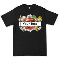 Black floral teacher custom name Premium Tee - CowGirlArtShop