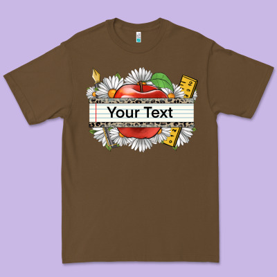 Floral Teacher Custom Name Premium Tee Designed By Cowgirlartshop