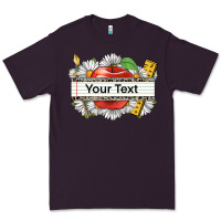 Plum floral teacher custom name Premium Tee - CowGirlArtShop