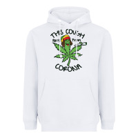 White Funny Weed Leaf Heavyweight Hoodie - linhVisuals