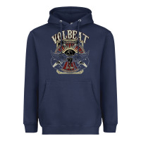 Navy volbeat est.2001 Heavyweight Hoodie - linhVisuals