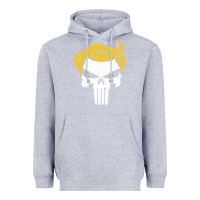 Heather Grey trump skull Heavyweight Hoodie - linhVisuals